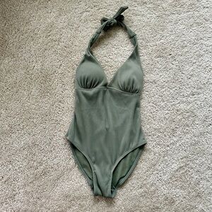 • olive one piece swimsuit •